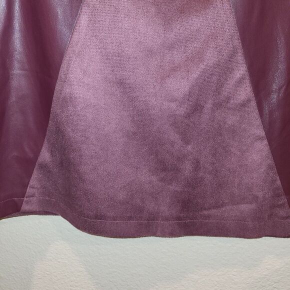 Cato Woman's Large Purple Faux Suede Leather Mini Skirt Pull On Stretch Party - Picture 5 of 11